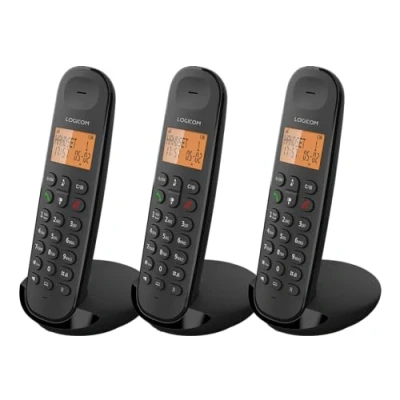 Imagen de Logicom ILOA 350 Teléfono Fijo inalámbrico sin contestador Trío Teléfonos analógicos y dect Negro