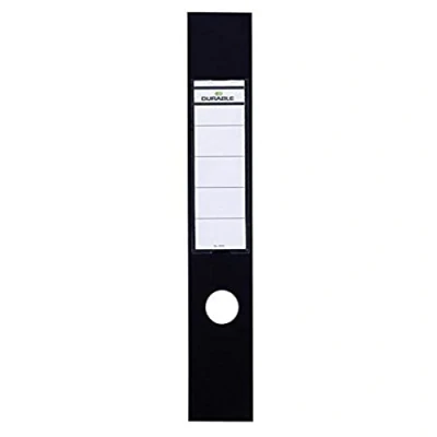 Imagen de Durable 809001 Etiquetas de archivo Ordofix (autoadhesivas, con orificio) Bolsa 10 piezas, negra