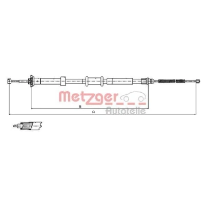 Imagen de METZGER 12.0764 Cable de Freno Mano Atrás derecha 1430/1182 Tambor COFLE