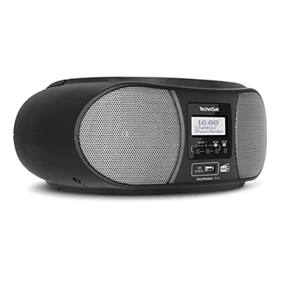 Imagen de TechniSat DIGITRADIO 1990 Boombox estéreo con Radio Dab+/FM y Reproductor de CD (transmisión Audio Bluetooth, Conector para Auriculares, USB, Entrada AUX, función Carga, Reloj, 2 x 1,5 W)
