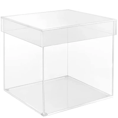 Imagen de BELLE VOUS Vitrina Metacrilato 5 Lados — 20 x 20,5 cm Expositor para el Hogar, Museo o Bodas Vitrinas Colecciones, Joyas y Regalos Caja Transparente Figuras