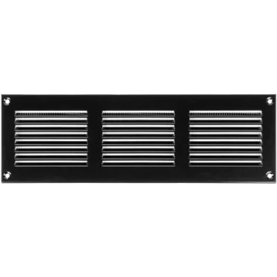 Imagen de Vent Systems Cubiertas para rejilla de ventilación aire 30 x 10 cm, color negro, retorno metal con pantalla protección integrada contra plagas
