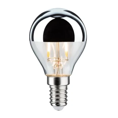 Imagen de Paulmann 28663 lámpara LED filamento gota 2, 6. vatios bombilla cúpula espejo plata 2700 k blanco cálido e14.