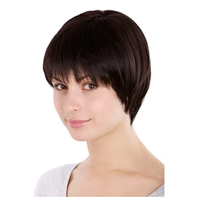 Imagen de WIG ME UP Peluca Bob, Flequillo, castaño oscuro, pelo corto 1235 4 20 cms