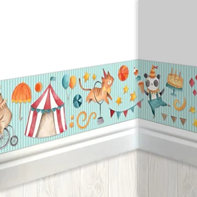 Imagen de Papierdrachen Borde Infantil Circo Habitación Papel Pintado para Niños Embellecer Paredes y Habitaciones Temáticas Decoración de Niñas Set 3