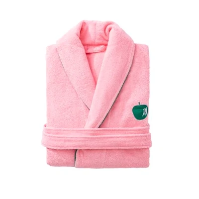 Imagen de UNITED COLORS OF BENETTON. Albornoz Unisex Hombre o Mujer 380gsm 100% algodón, Rosa con Manzana Verde Fruits
