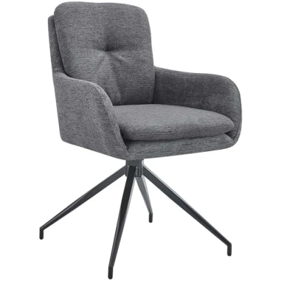 Imagen de CLP Silla de Comedor Funda Tela Pickett I Sillón con función giratoria 180 Grados Cocina Respaldo, Color:Gris Oscuro