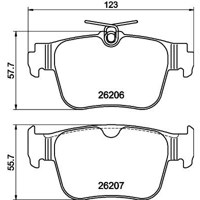 Imagen de HELLA 8DB 355 040 851 Juego de pastillas freno no preparado para indicador desgaste con accesorios VOLKSWAGEN: Golf VIII Hatchback