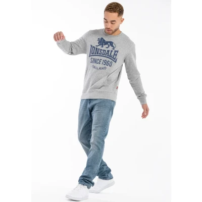 Imagen de Lonsdale Rundhals Normale Passform Sudadera, Hombre, Talla: XL, Marl grey navy