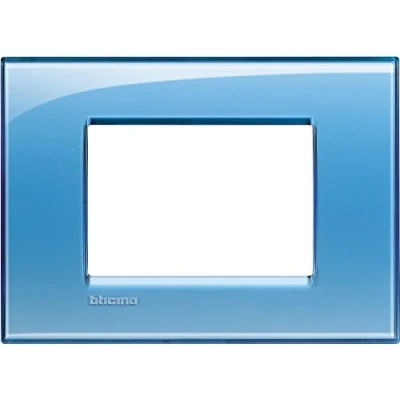 Imagen de Legrand Bticino livinglight Placa 3 módulos azul deep