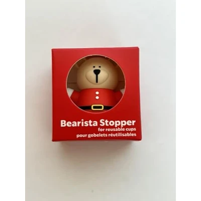 Imagen de STARBUCKS Edición limitada Christmas Bearista Stopper Santa Claus 2024 para vasos reutilizables
