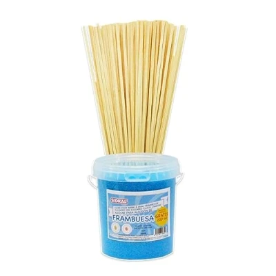 Imagen de SIDRAL Azucar para Algodón de Azúcar 1200 gr (200gr. GRATIS) + 100 palos reciclables. Aromatizado Frambuesa Natural con máquina algodón.