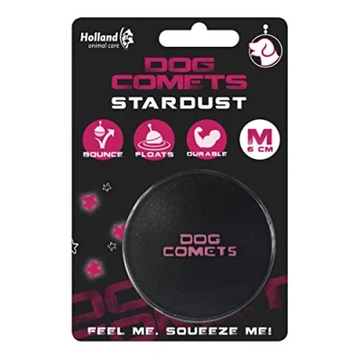 Imagen de Dog Comets Ball Stardust Ø6 cm Juguetes para Perros Pelota Caucho Natural 1 Pieza Negro/Rosa