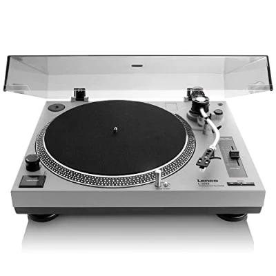 Imagen de Lenco L 3810 Giradiscos de accionamiento directo DJ 33/45 rpm Pitch Control Sistema fonocaptor magnético Luz aguja gris mate