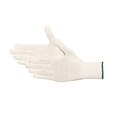Imagen de Jah 2183 Guantes de punto algodón, 12 pares, finos, color natural, talla 8