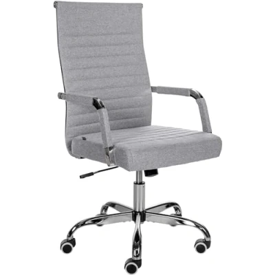 Imagen de CLP Silla De Oficina Amadora En Polipiel o Tela I Ejecutiva con Ruedas &amp; Reposabrazos Escritorio, Color:Gris, Material:Tela