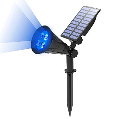 Imagen de T SUN Foco Solar, Impermeable Luces Solares Exterior, 2 Modos de Iluminación Opcionales, ángulo 180 Ajustable, Luz Jardín para Entrada, Camino.(Azul)