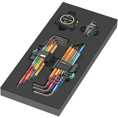 Imagen de Wera 05150140001 9740 Depósito de espuma para juegoes llaves acodadas Set 1, 20 piezas, Multicolor