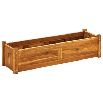 Imagen de vidaXL Arriate Rectangular de Madera Acacia 100x30x25 cm Marrón Macetero