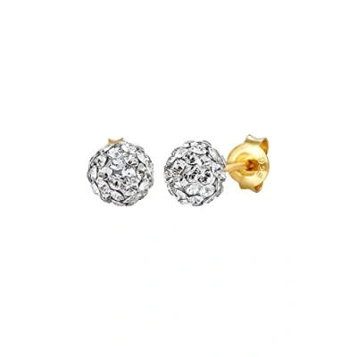 Imagen de Elli Pendientes Mujeres de Botón Bola Elegante con Cristales en Plata Ley 925