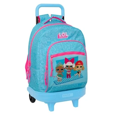 Imagen de LOL SURPRISE! DIVAS Mochila Grande con Ruedas, Compacta, Extraíble, Ideal para Niños de Diferentes Edades, Cómoda y Versátil, Calidad Resistencia, 33x22x45 cm, Color Azul