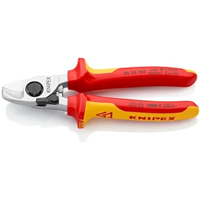 Imagen de Knipex Tijeras cortacables con muelle de apertura cromado, aislados fundas multicomponentes, según norma VDE 165 mm 95 26