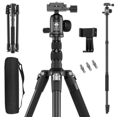 Imagen de SIRUI 78.7&quot; Trípode Monopie para Cámara, de Aluminio, Placa Liberación Rápida Arca con Cabeza Esférica Panorámica 360, Carga Máxima 10kg APT 02