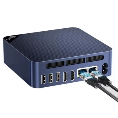 Imagen de Beelink Mini enrutador para PC EQ14, procesador Intel Twin Lake N150 (hasta 3,6 GHz), 16 GB de RAM DDR4, SSD 500 GB, HDMI Dual, LAN Dual 1000 M, USB 3.2, Tipo C, WiFi6, BT5.2