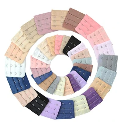 Imagen de TIMESETL 40 Piezas Extensores de Sujetador Tirantes y Alargador del Muticolor Antideslizantes Accesorios para Tela Nylon + Hebilla Acero Inoxidable