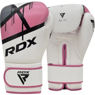 Imagen de RDX Guantes de Boxeo Mujer Muay Thai Entrenamiento, Maya Hide Cuero, Ego Boxing Gloves para Sparring Kickboxing Artes Marciales Saco Manoplas MMA Fight Training Mujeres Mitones, 8 10 12 oz