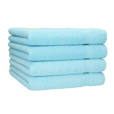Imagen de Betz Paquete de 4 Toallas Ducha Palermo 100% algodón 70x140 cm baño Deporte Color Turquesa