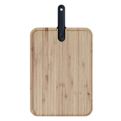 Imagen de Trebonn Artù cuchillo de chef integrado y tabla bambú con integrado, 43 x 24 2,2 cm, para carne, ranura recoger líquidos.
