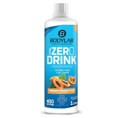 Imagen de Bodylab24 Vital Zero Drink Concentrated Papaya Maracuyá 1000ml, bebida concentrada sin azúcar, jarabe zero, con vitaminas y l carnitina, deportiva pocas calorías