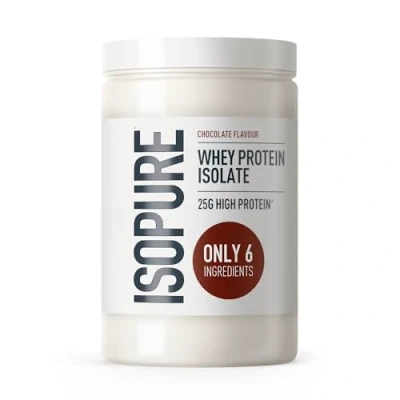 Imagen de Isopure Proteína de Suero Isolada Sabor Chocolate en Polvo, Alta Proteínas con 25 g por Ración, Baja Azúcar, Sin Aromas ni Edulcorantes Artificiales, Solo 6 Ingredientes, 480