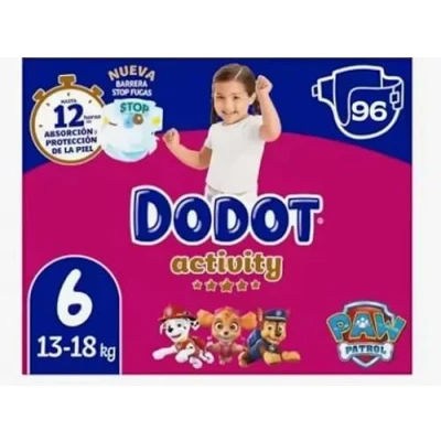 Imagen de Dodot Activity Pañales Talla 6, 13 18 kg, 96 Unidades, Pack Mensual, con Barrera Stop Fugas
