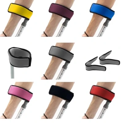Imagen de Lifeswonderful Par de Fundas Acolchadas Suaves y Cómodas para Brazaletes Muletas Protección la Parte Superior del Brazo (Azul)