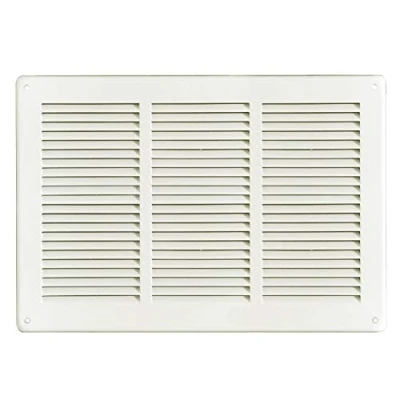 Imagen de La Ventilazione GL3424B Rejilla de ventilación rectangular chapa lacada blanca para solapar, dimensiones: 340 x 240 mm.