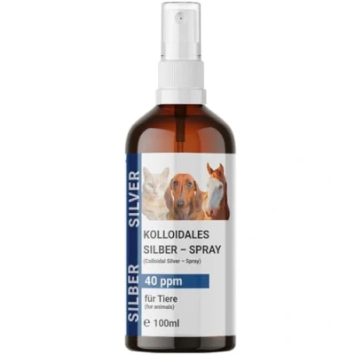 Imagen de BMUT 1 spray de plata coloidal 100 ml para mascotas, perro, gato, caballo, heridas, contra picazón, ácaros, 40 ppm