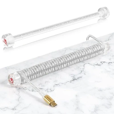 Imagen de MAMBASNAKE RC02 Fixed Rod de Cable Aviador en Espiral Custom Enrollador Barra Administración Teclado Gaming Acrílico Peso Clear