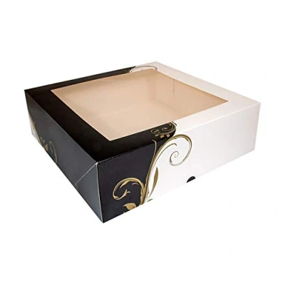 Imagen de García de Pou Cajas Pastelería con Ventana 275 G/M2, 32 x 10 cm, Set 50, Blanco
