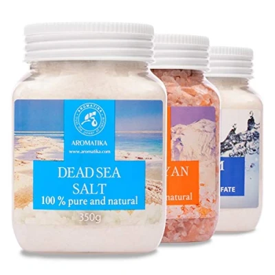 Imagen de Set de Sales Baño Sal Epsom Rosa del Himalaya Mar Muerto 100% Puro y Natural Cuidado Cuerpo Mejor para un Buen Sueño Belleza Bienestar Aromaterapia
