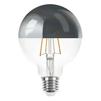 Imagen de NCC Licht Bombilla LED con filamentos Globe G95 6 W = 60 E27 KVS espejo de cabeza plateado 822 extra blanco cálido 2200 K Retro