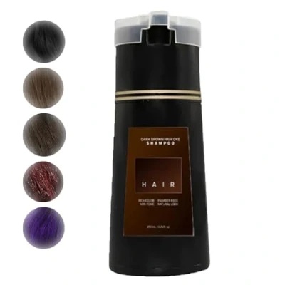 Imagen de Champú para Tinte Cabello,Champú de Instantáneo paraColorear,Champú paraTeñir el Cabello deLarga Duración,Champú deColor Natural paraCobertura deCabello Gris,paraMujeres yHombres (Marron oscuro)