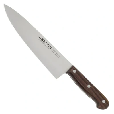 Imagen de Arcos Serie Atlántico Cuchillo Chef 8&quot; con Hoja Acero Inoxidable Nitrum y Mango Madera Rosa marrón Diseño Elegante Duradero (tamaños 7&quot; o 8&quot;). Atlántico. Color marrón.