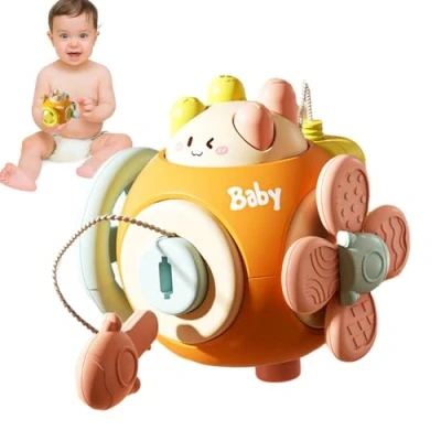 Imagen de Fenhua Bola sensorial ocupada, Juguetes sensoriales ocupados del Desarrollo, Juguete Interactivo con para Gatear, Regalo de Aprendizaje sensorial, Sonidos sonajero mordedor, fomenta