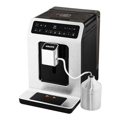 Imagen de Krups Evidence Cafetera superautomática con 15 preajustes, tecnología Quattro Force. Panel control OLED, función autolimpieza, dos bebidas a la vez, capacidad 2,3 L, capuccino, latte, té, EA891D