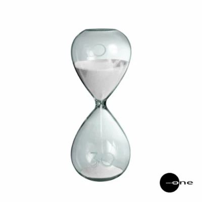 Imagen de Mascagni Reloj de Arena 30 Minutos Cristal con Color Blanco Oscuro 8 x 20 cm