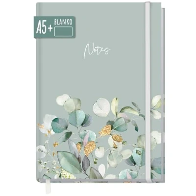 Imagen de paper&amp;you® cuaderno A5+ en blanco con banda elástica [hojas mentas], 156 páginas, 78 hojas, como de bocetos, diario, notas, sostenible y respetuoso el