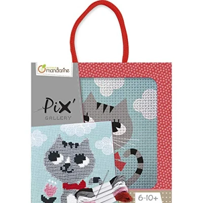 Imagen de Clairefontaine ES Avenue Mandarine &#039;Pix&#039; Gallery&#039; Juego de actividades costura gato