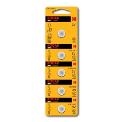 Imagen de Kodak Piles Bouton Ultra Lithium CR2016 3V batterie Vendu par Lot de 5